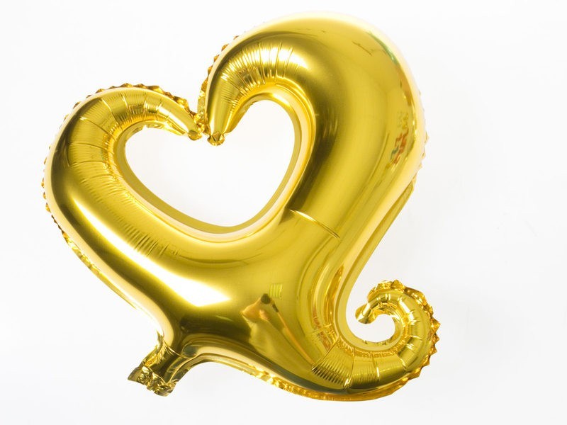 パーティー お祭り イベント デコ バルーン アルミ風船 18インチ 空心ハート模様 3個入#ゴールド拍卖