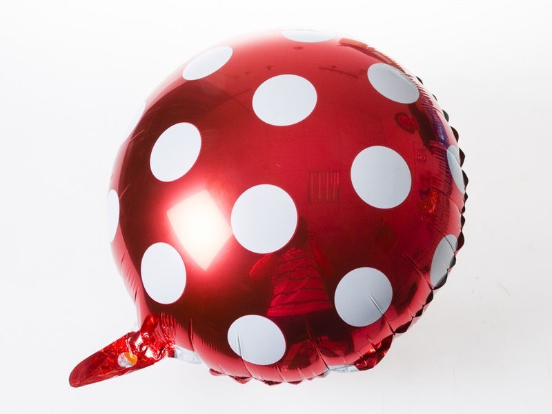 パーティー 結婚式 クリスマス ハロウィン イベント デコ バルーン アルミ風船 水玉 ドット模様 3個入#レッド拍卖