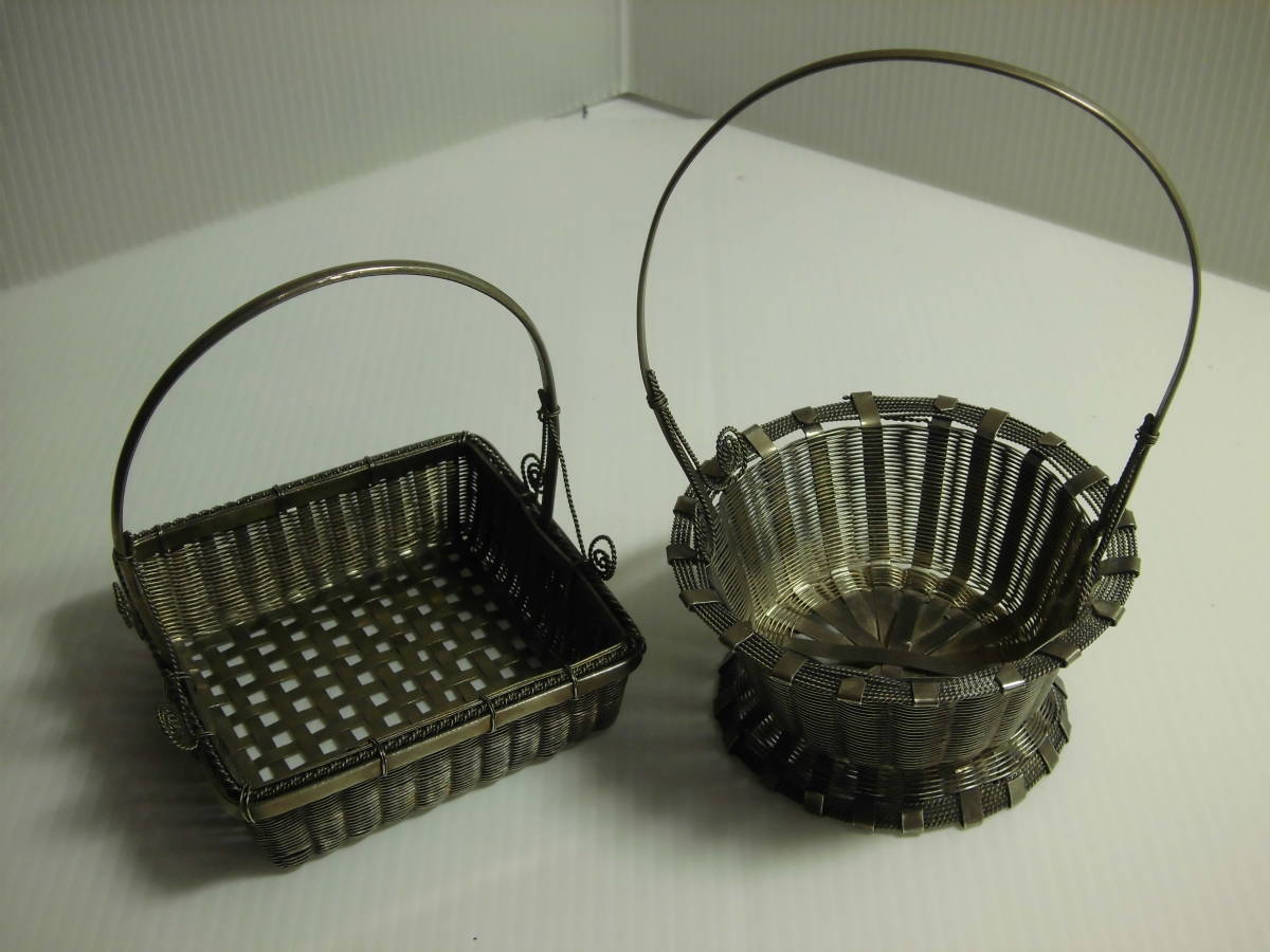 S-472 金属製 小物入れ かご 2点セット 拍卖
