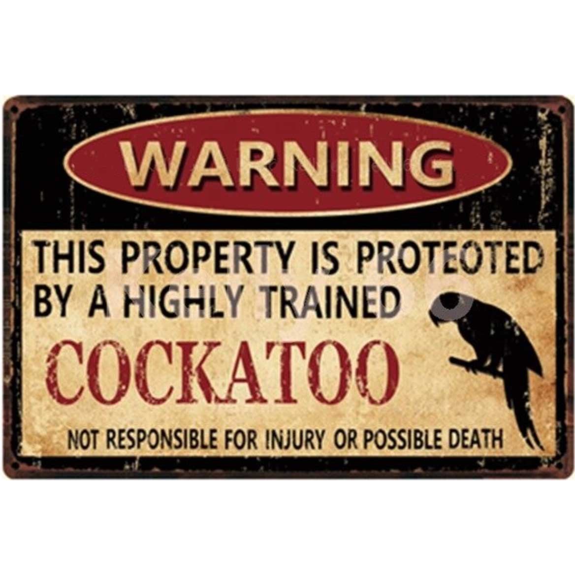 A2828 メタル サイン ブリキ 看板 金属製 プレート パネル 店舗 注意 警告 危険 防犯 動物 ペット 鳥 オウム インコ 4469拍卖