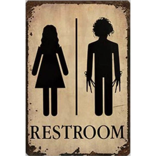 A3002 メタル サイン ブリキ 看板 金属製 プレート パネル 店舗 案内 室名 札 ピクト トイレ 男 女 お手洗い 【9356】拍卖