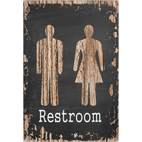 A3010 メタル サイン ブリキ 看板 金属製 プレート パネル 店舗 案内 室名 札 ピクト トイレ 男 女 お手洗い 【9365】拍卖