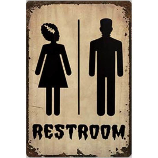 A3007 メタル サイン ブリキ 看板 金属製 プレート パネル 店舗 案内 室名 札 ピクト トイレ 男 女 お手洗い 【9361】拍卖