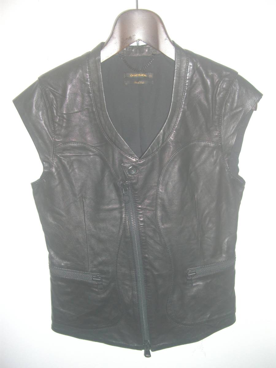 DIESEL(ディーゼル) ラム革ベスト☆サイズXS拍卖