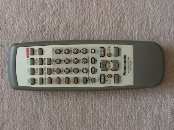 電池フタ欠品★送料無料★Panasonic★パナソニック★純正★ミニコンポ★ SC-PM60MD用リモコン★RAK-PM60MD★中古★動作品★拍卖