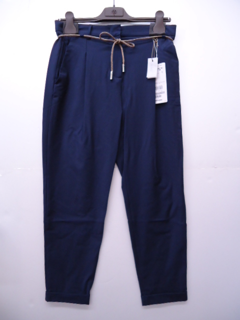 【KCM】asy-17-38★新品★【eleventy/イレブンティ】レディース クロップドパンツ ネイビー サイズ38 イタリア製拍卖