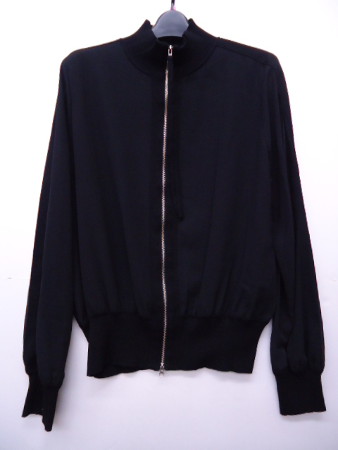 【KCM】asy-77-46★新品★【MARELLA/マレーラ】レディース ダブルジップアップ ジョーゼットカーディガン ブラック サイズ46拍卖