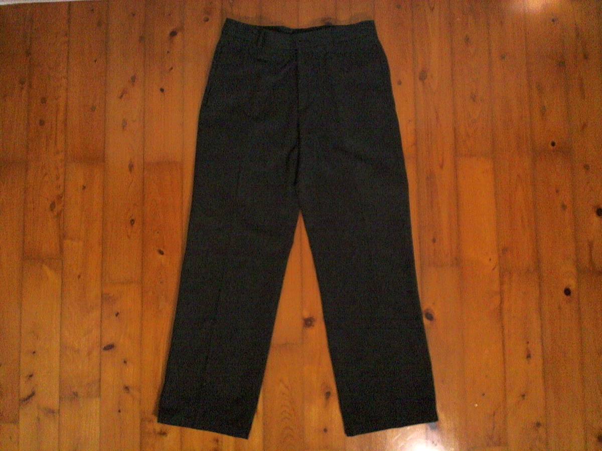 ★プル&ベア【POLL&BEAR】スラックスパンツ ボトムス ノータック 42 濃いグレー 黒灰拍卖