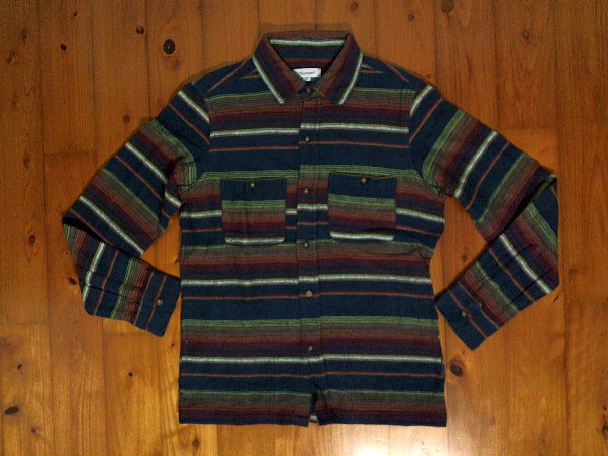 ★美品★スタナー【Stunner】長袖ネルシャツ インド製 コットンシャツ M 濃紺 拍卖