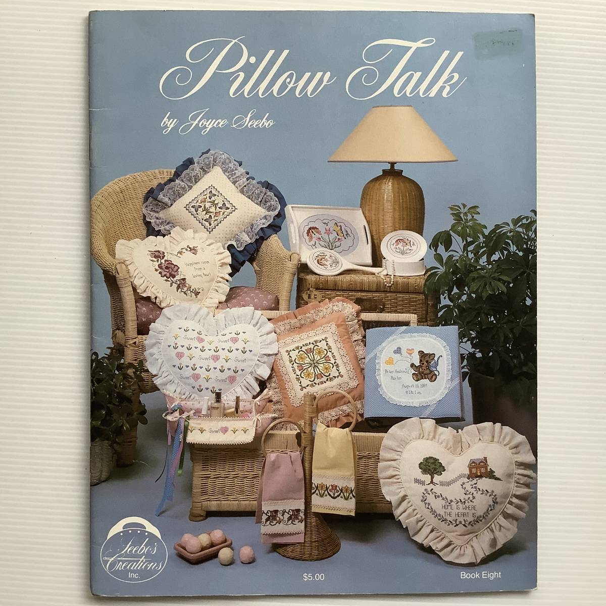 手芸本■ARTBOOK_OUTLET■O7-061★送料無料 刺繍 クロスステッチ デザインチャート ピロートーク PILLOW TALK Joyce Seebo 米国1985年 絶版拍卖