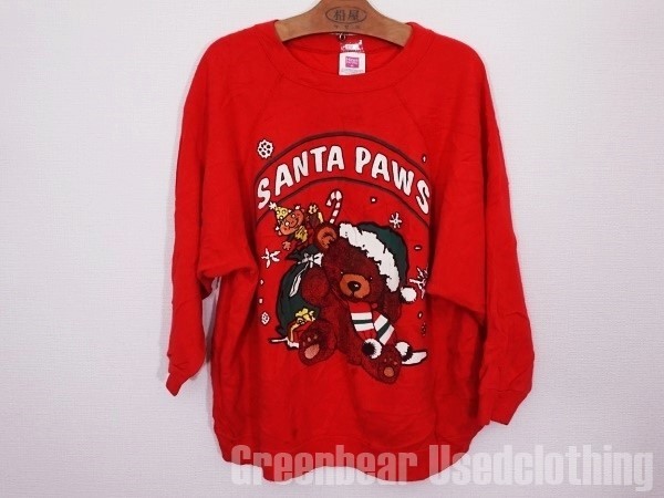 APE401◆USA製【クリスマストレーナー】レトロ古着 アグリークリスマスパーティー ダサかわ拍卖