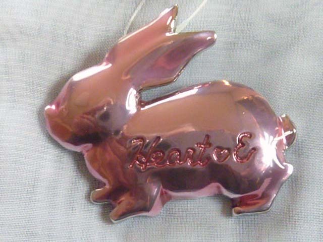 ★新品未使用 ブローチ ハートラビット 金属クロームメッキ★1212拍卖
