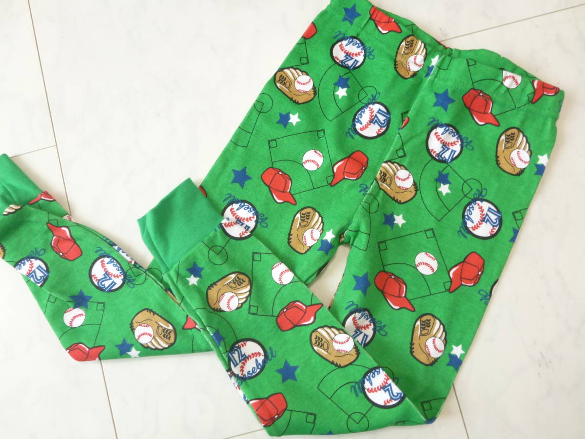 未使用 カークランド オーガニックコットン100% 緑 野球 ルームウェアパンツ 110くらい拍卖