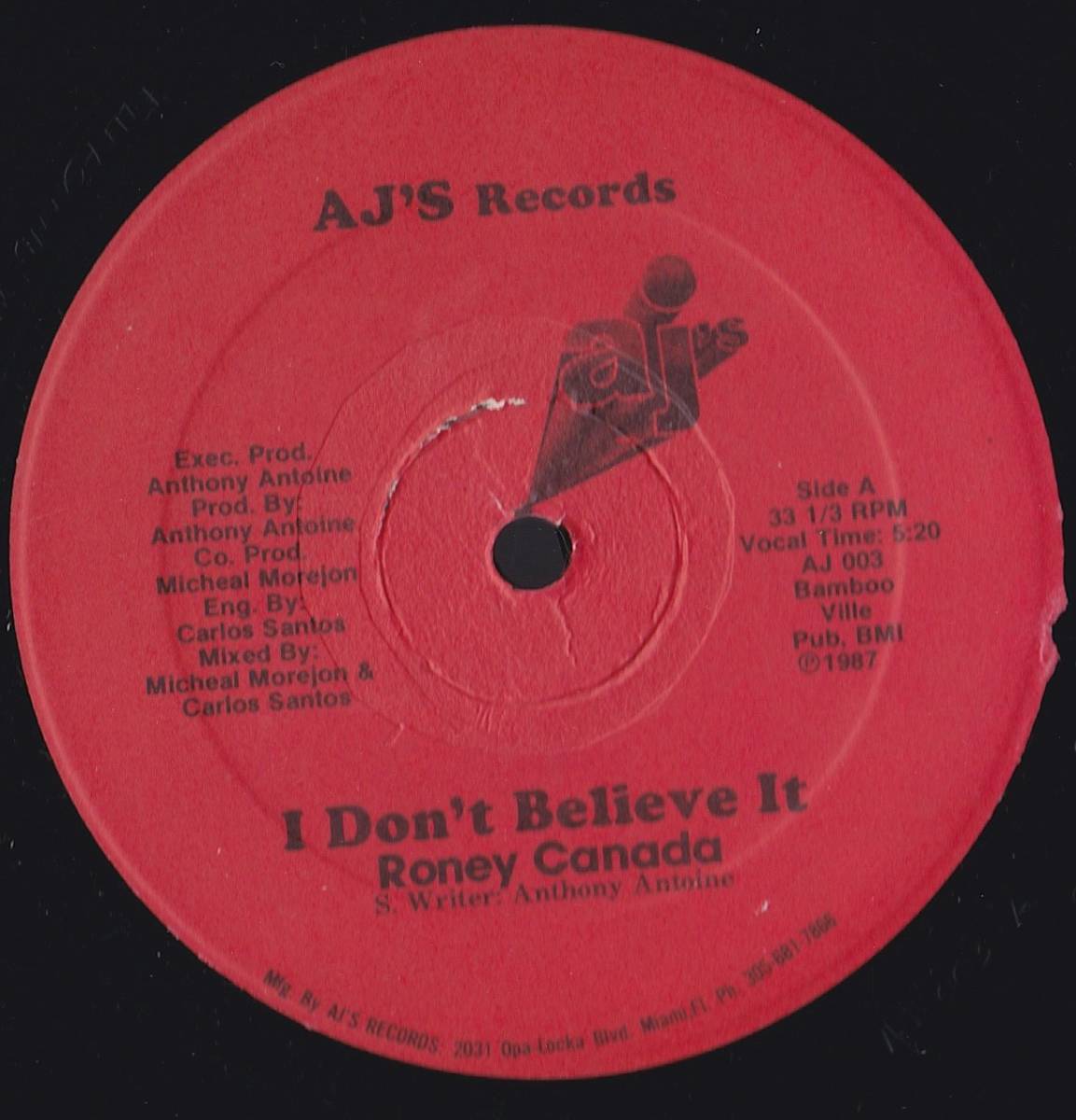Soul 12inch★RONEY CANADA (CAVIAR) / I don’t believe it★AJ’S records★拍卖