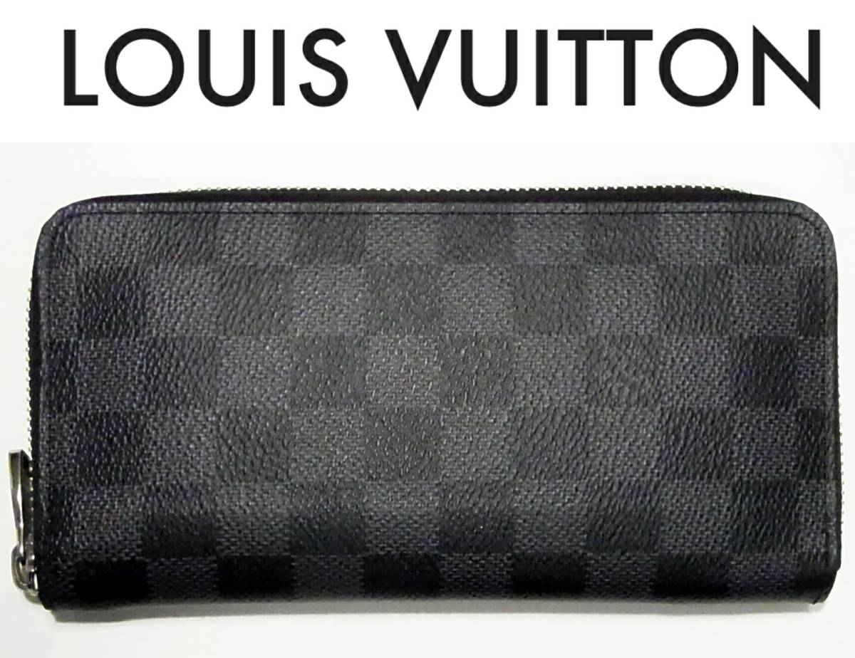 即決は送料無料 2018年製LOUIS VUITTONダミエグラフィット ラウンドファスナー長財布N61653ポルトフォイユヴァスコ ルイ・ヴィトン メンズ拍卖