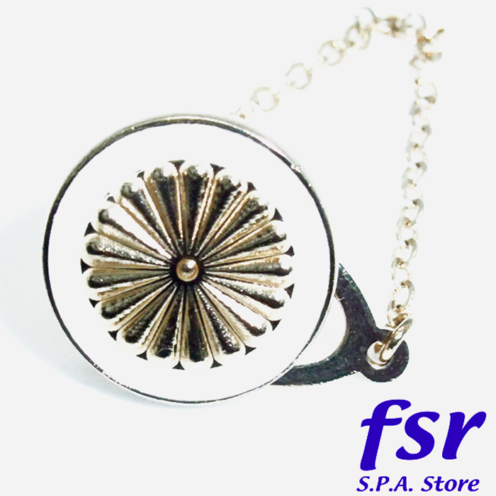 菊紋ピンバッジ タイタック ラペルピン バッジ バッチ 冠婚葬祭 ビジネス プレゼント 全9種 KPB-9008 白エポキシコーティング拍卖