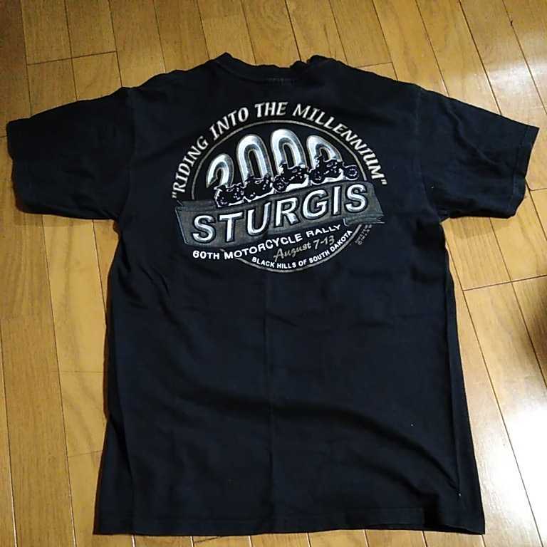 Tシャツ スタージス 2000 美品 STURGIS バイクTシャツ バイカー ハーレー USA HARLEYDAVIDSON サイズM拍卖
