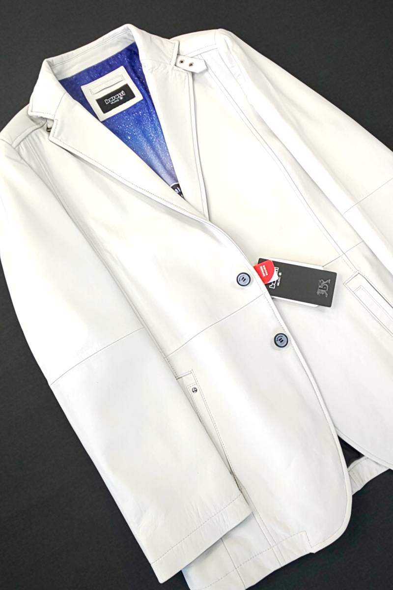 新品 SALE!! 特別価格!! 送料無料 barassi バラシ 50 LLサイズ レザージャケット 9150-6781拍卖