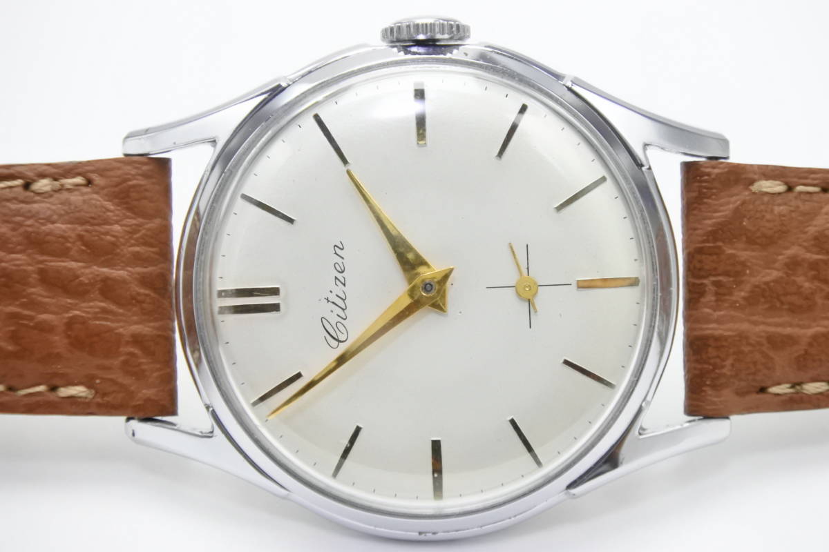 ☆☆☆1940~1950年頃国産名機 CITIZEN スモール 筆記体ロゴ 手巻き紳士腕時計 懐かしいモデル 極美品 お奨め逸品拍卖