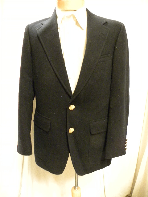 |o_o|Chapsラルフローレン(44n)フラノブレザー165-170cm紺金釦拍卖