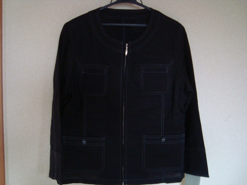 ジャケット レディース ajile Lサイズ 麻54% 綿46%拍卖