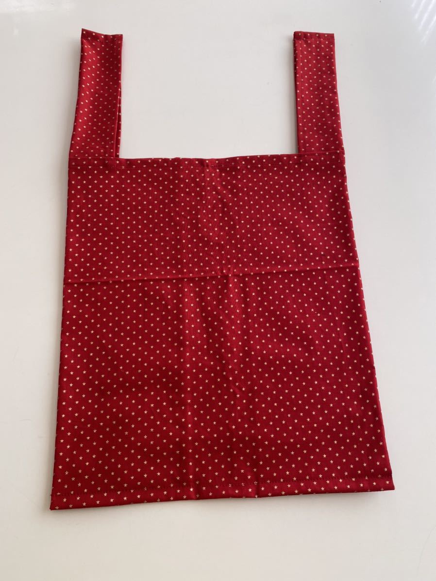 ハンドメイド★レジ袋風エコバッグ レッドスター 小サイズ(354)値下げ拍卖
