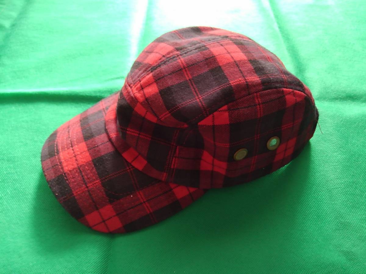 ★★ground MOUNTAINEERING チェックネルワークキャップ(レッド)E4拍卖