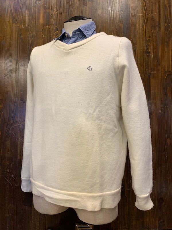 J015 メンズ セーター ウール ♪ COSMIC WONDER Light Saurce2 長袖 ホワイト ニット / XL拍卖