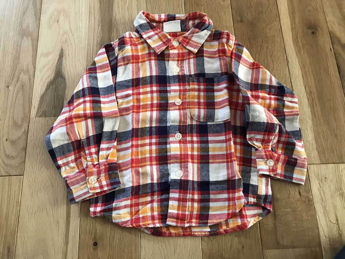 美品 ブリーズ フランネルチェックシャツ 90センチ ベビー 男の子 ネルシャツ breeze拍卖