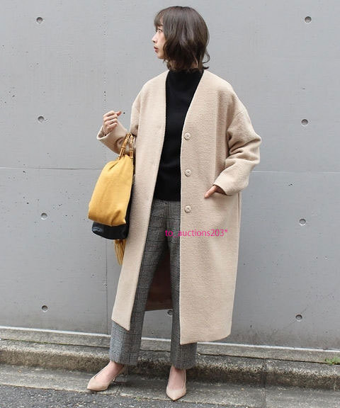 NOBLE /ノーブル ◆ 新品タグ付 ”リングブークレーコート” ベージュ 38 ◆ \46,440-拍卖