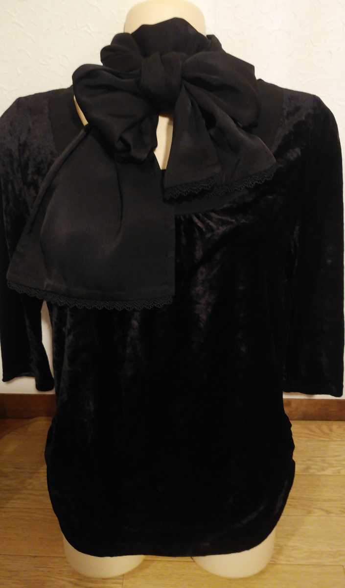即決☆新品☆コムサイズム ベロア ショール付き プルオーバー ブラック M拍卖