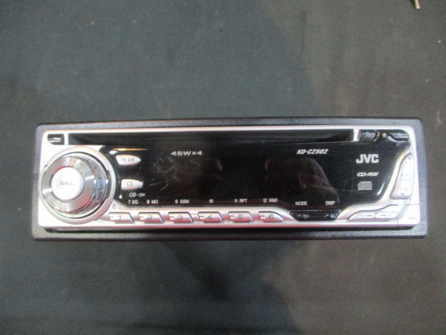 ■フォルクスワーゲン ゴルフ4 GTI CD デッキ 配線 中古 JVC KD-CZ502 部品取りあり ハーネス スピーカー ラジオ オート FM アンテナ■拍卖