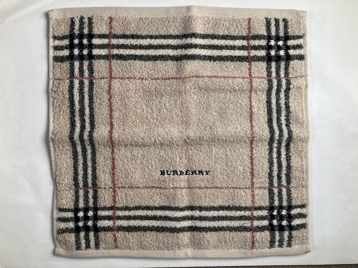 新品 未使用 バーバリー BURBERRY LONDON ハンドタオル ハンカチ 日本製 綿100% チェック ベージュ 西川産業株式会社拍卖
