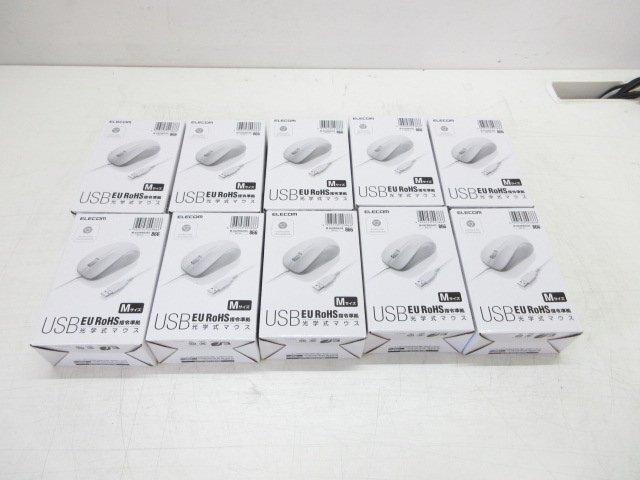 「10個セット」◎美品◎ELECOM◎USB光学式マウス◎M-K6URWH/RS◎Mサイズ K5478拍卖