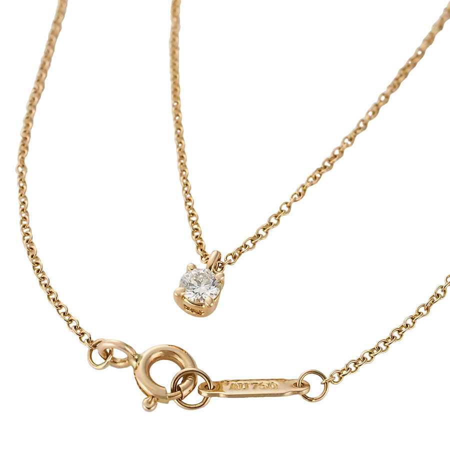 ティファニー 1P ダイヤモンド ソリティア ネックレス K18PG拍卖