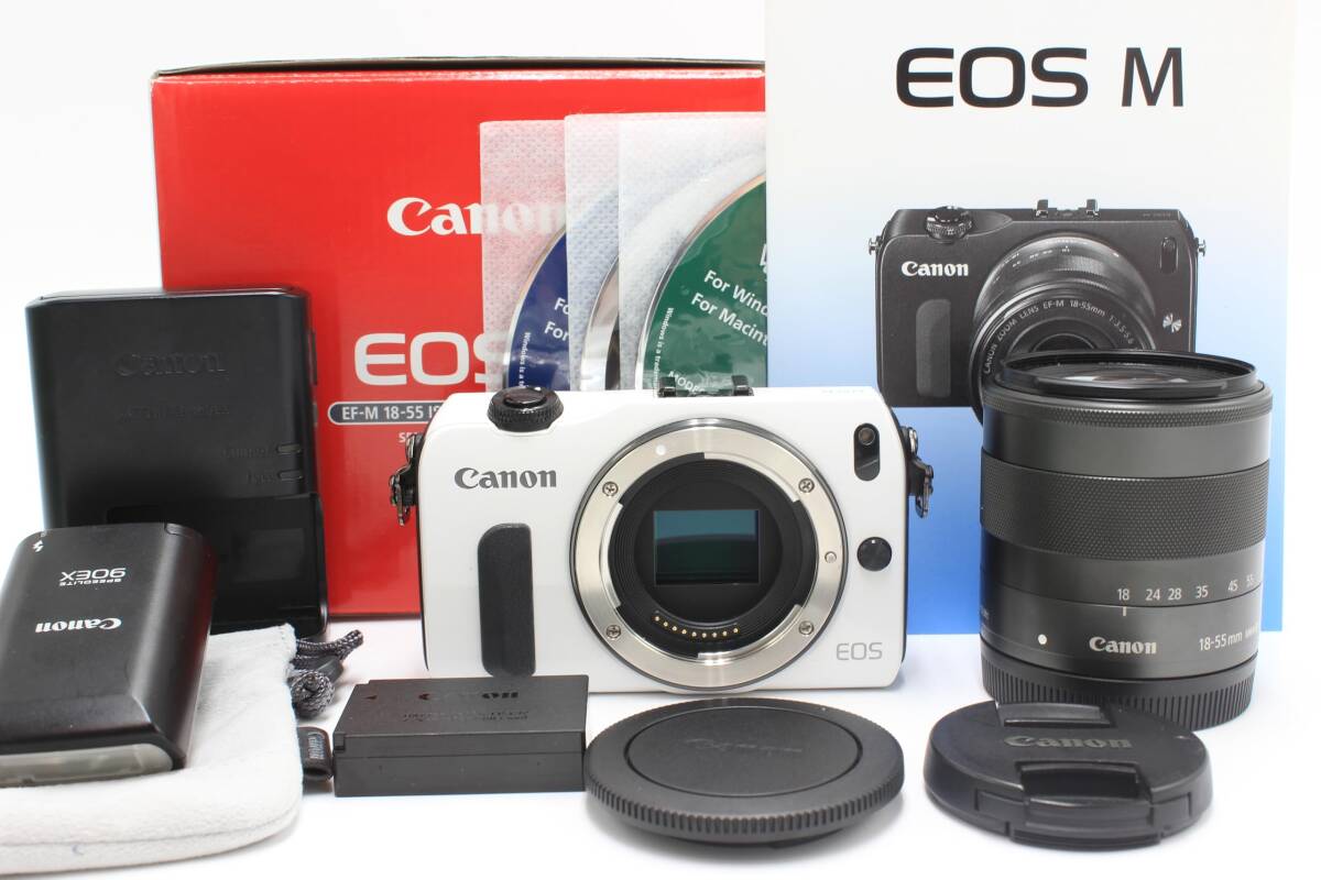 Canon EOS M レンズキット EF-M18-55mm F3.5-5.6 IS STM付属 ホワイト キヤノン拍卖