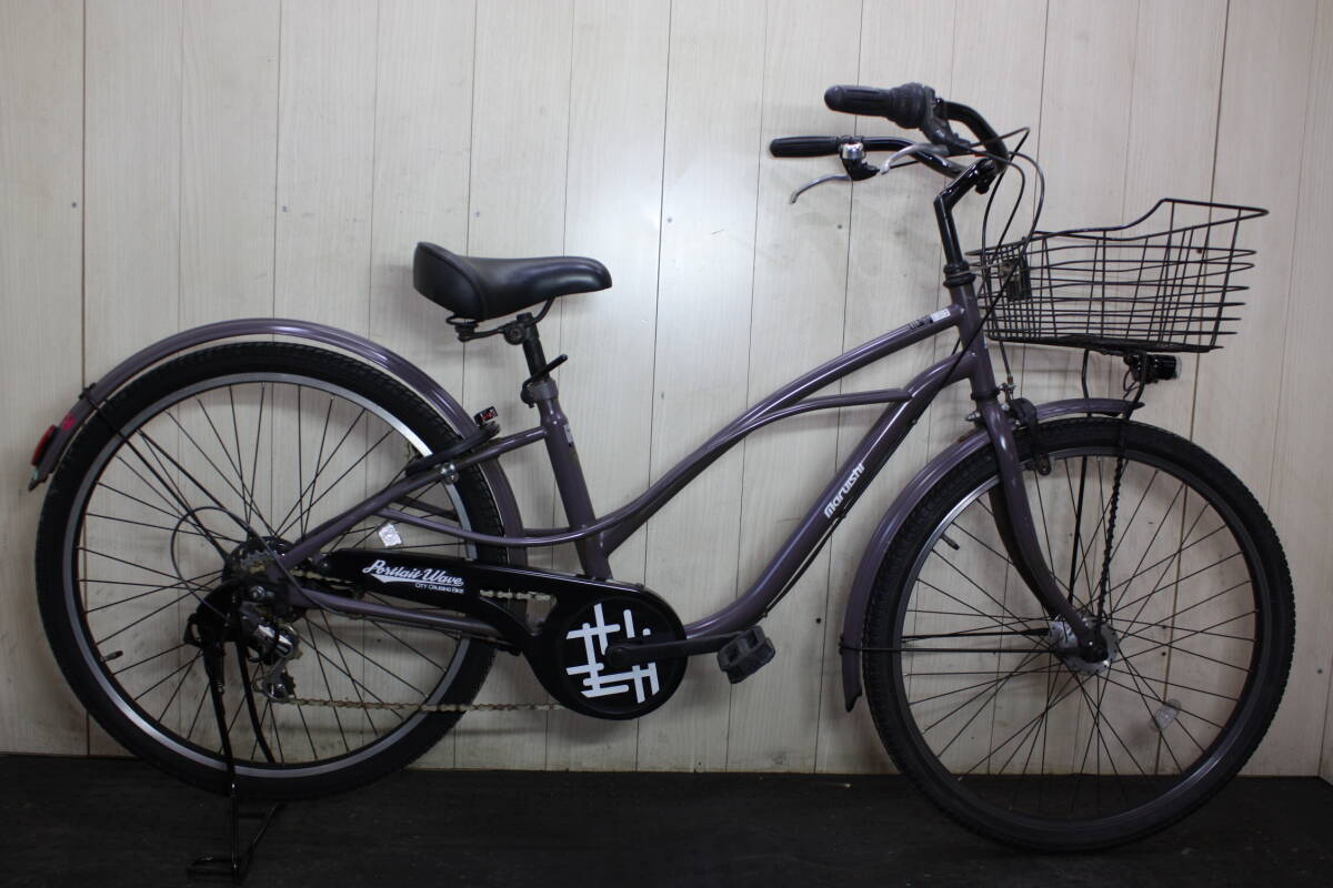 人気良品!丸石製ポートレートウェーブ 26インチ シマノ6速 CITYビーチクルーザー拍卖