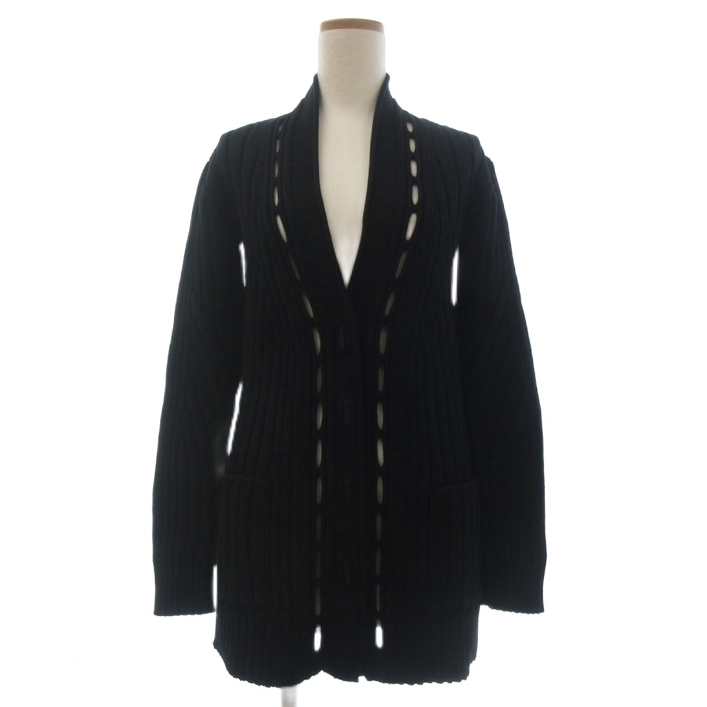 ジバンシィ GIVENCHY 美品 カーディガン ニット Vネック 長袖 XS 黒 ブラック ■GY14 レディース拍卖