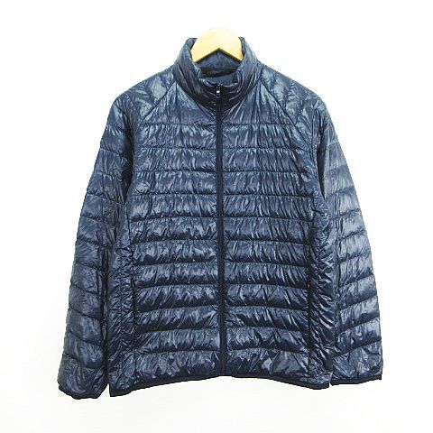 ユニクロ UNIQLO ダウンジャケット アウター 長袖 ジップアップ S ネイビー ※EKM メンズ拍卖