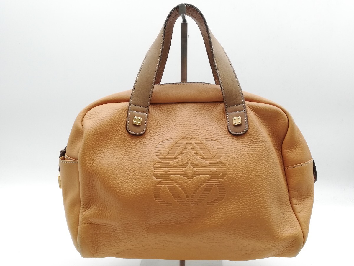 LOEWE ロエベ ハンドバッグ アナグラム ブラウン系 ナッパ レザー バッグ 送料無料拍卖
