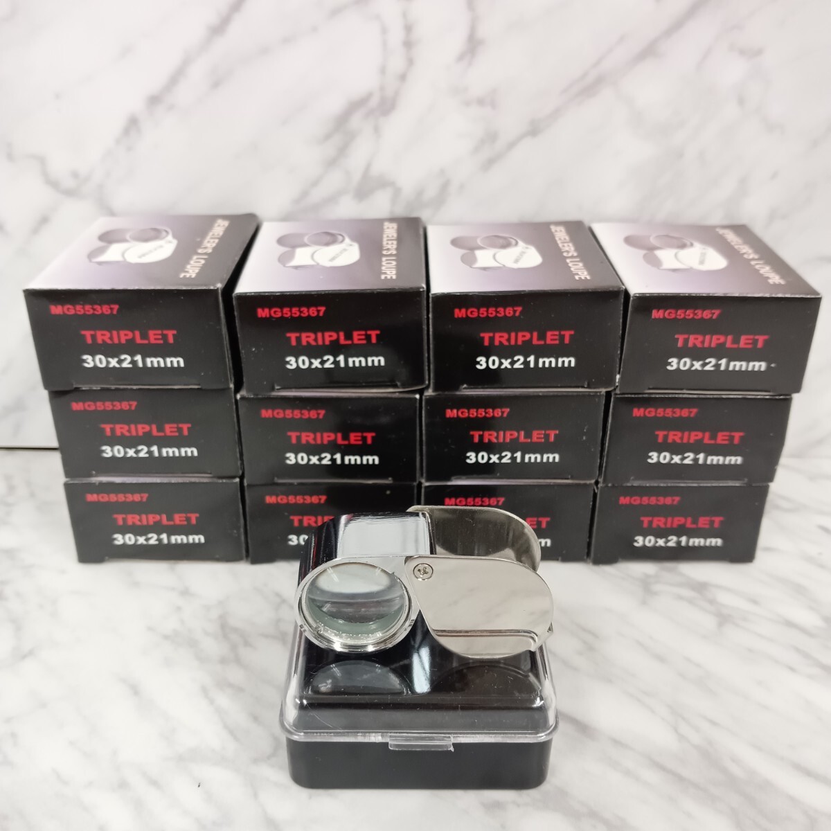 ●送料無料 未使用品 TRIPLET ジュエリー ルーペ 30倍 30 x 21mm 12個セット MG55367/携帯ルーペ 折り畳みルーペ 宝石ルーペ 拡大鏡 30倍拍卖