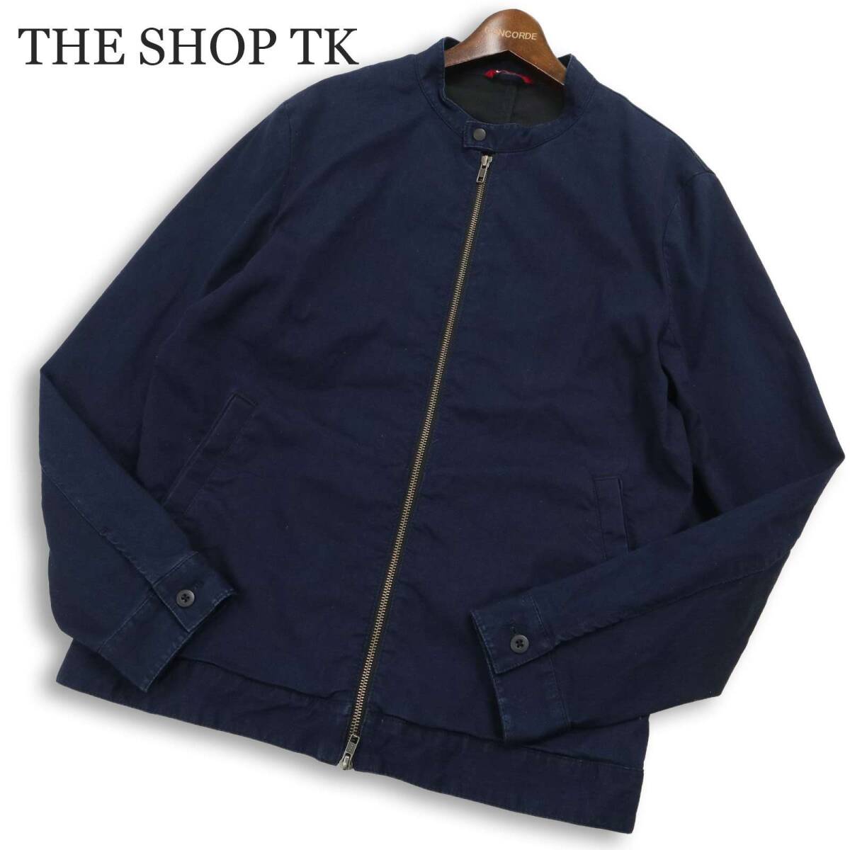 THE SHOP TK タケオキクチ CALIK DENIM★ トルコ デニム ライダース ブルゾン ジャケット Sz.XL メンズ ネイビー 大きい拍卖
