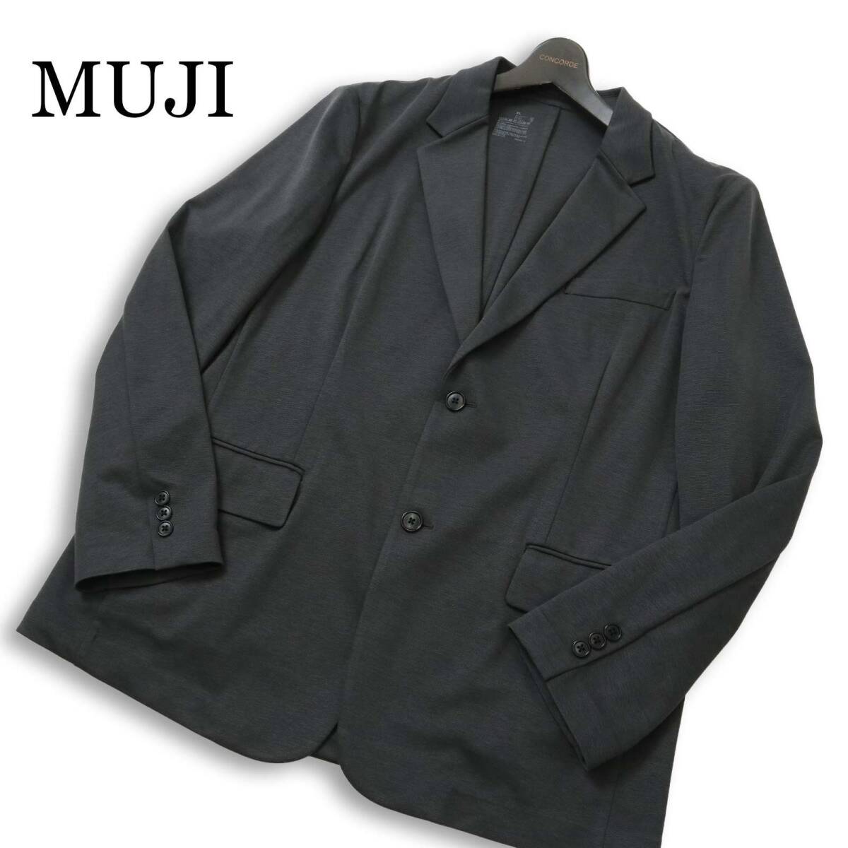 24ss MUJI 無印良品 通年★ テーラード アンコン ジャケット Sz.XL メンズ 灰 グレー 大きいサイズ拍卖