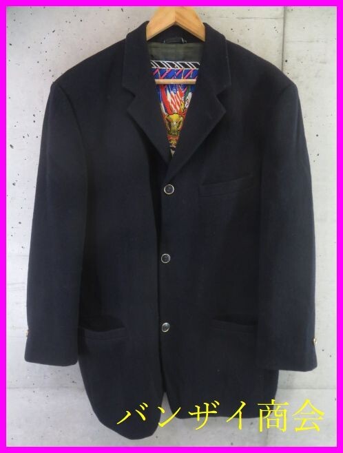 2110s50◆最高級◆GIANNI VERSACE ジャンニ ヴェルサーチ 厚手 シングルジャケット/紺ブレザー/テーラード/スーツ/コート/シャツ/パンツ拍卖