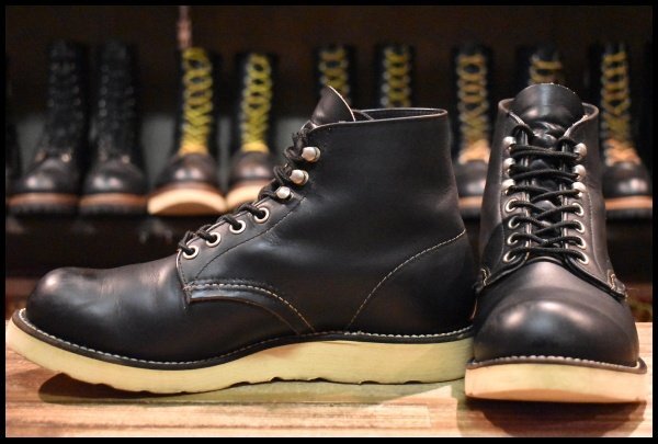 【6.5D 良品 犬タグ 97年】レッドウィング 8165 アイリッシュセッター 黒 ブラッククローム プレーントゥ ブーツ redwing HOPESMORE拍卖