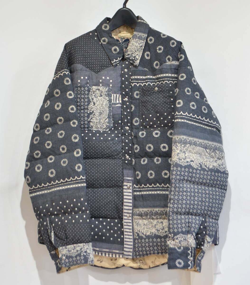 新品 visvim ICT KERCHIEF DOWN JKT BANDANA BLACK 3 ダウン拍卖