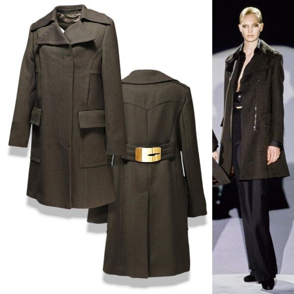 良品 ◆超レア◆ 国内正規品 1996 Vintage GUCCI グッチ - Tom Ford - Gロゴ バックル ロング コート 42 ブラウン イタリア製拍卖