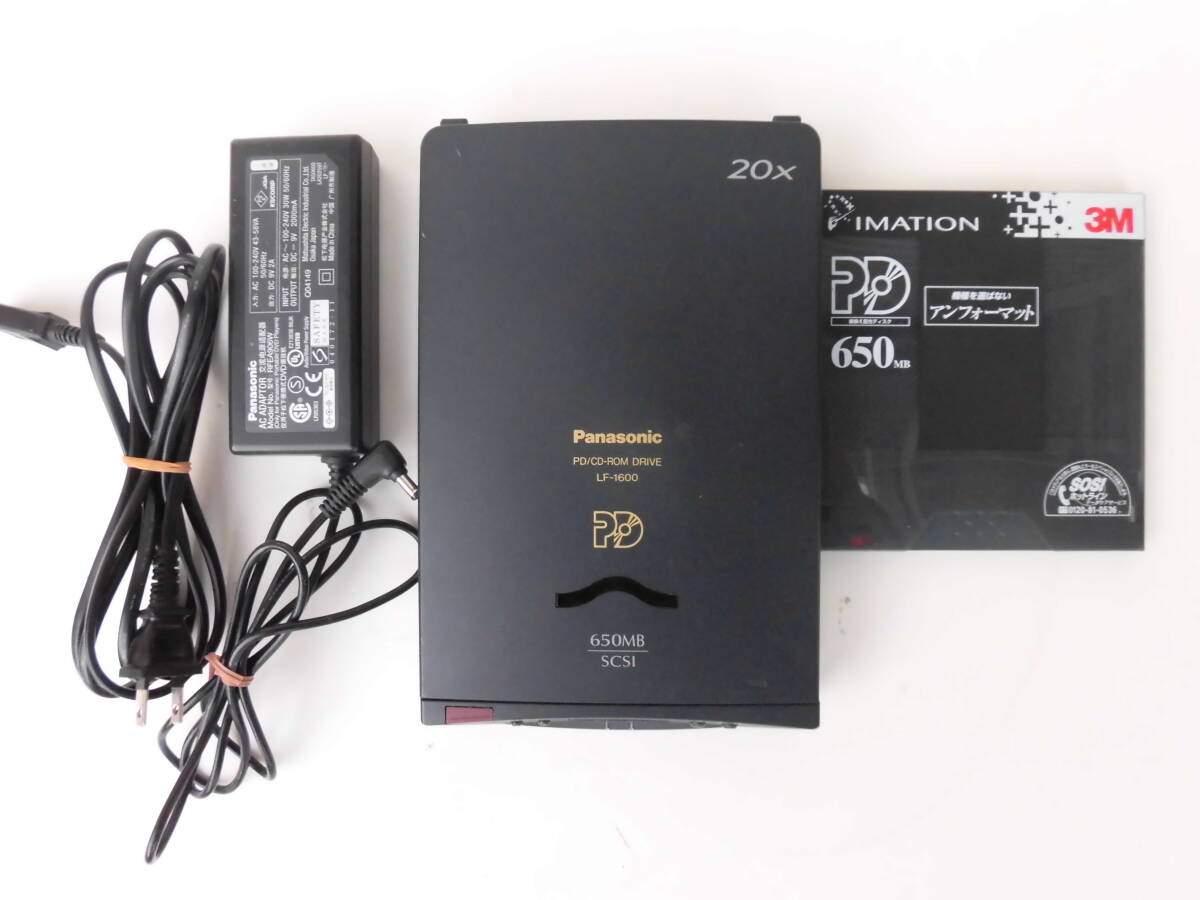 OldMac対応 Panasonic PD/CD-ROMドライブ LF1600(ACアダプタ、PDメディア等付属)拍卖