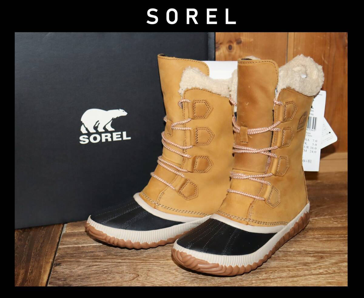 即決【未使用】 SOREL ★ OUT'N ABOUT PLUS TALL スノーブーツ (US7/24cm) ★ ソレル 税込定価1万9800円 NL3146-286 防寒 防水 併拍卖