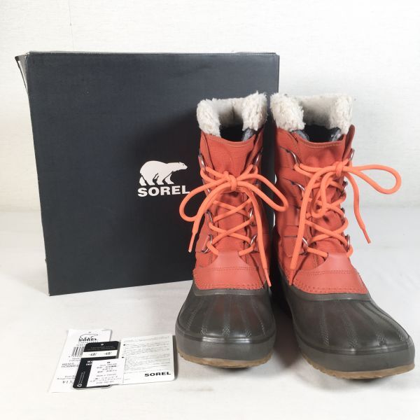 【★25㎝/箱付】SOREL ソレル スノーブーツ ボア 赤 レッド系 靴 ブーツ拍卖